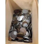 A box silver and copper coins.