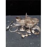 Silver and plate items,l Vautrin napkin ring
