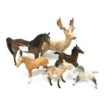 A Beswick Elk, together with five other Beswick animals. (6)