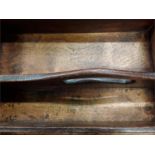 An Edwardian oak cutlery tray bellows four Chinese trays , four Pyrex dish holders etc