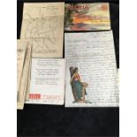 A mixed lot of 1940's American ephemera. Including letters and Christmas cards fromUSS Earle (