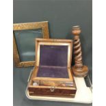 Various collectables to include a Victorian writing box in walnut box, tray, Indian brass inlaid