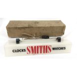 A "Smiths" watches/clocks "light up" shop display sign, boxed.