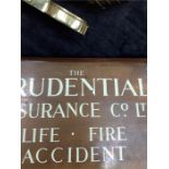 A metal advertising sign The Prudential assurance company ltd life fire accident