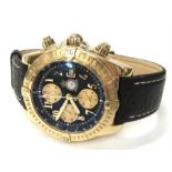 A Breitling 'Red Arrows' 18 Carat Gold Wristwatch, limited edition no.39/40, leather strap with 18