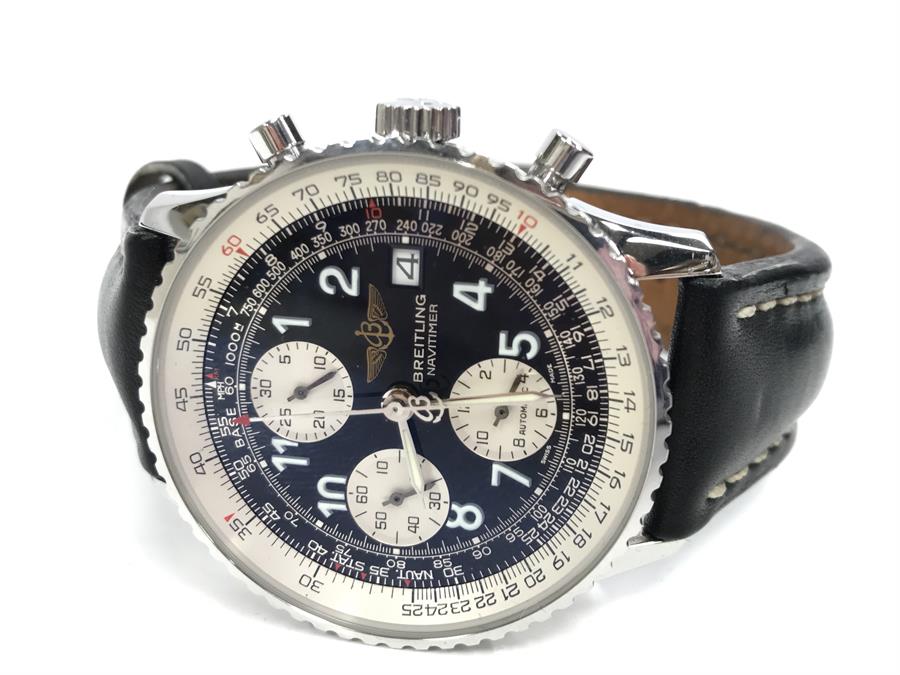 A Breitling Navitimer 2001 Chronometre Wrsitwatch, on leather strap with pin buckle. Excellent