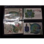 Four war time Irish postcards unused with shamrock and seed s and verses of friends and sayings
