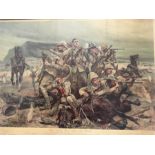 A late Victorian cromo print south Africa war "All that was left of them " by Woodruff , with two