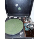 gramophone by Perophone/W J East musical 22 Gardener Street Brighton in black case