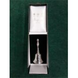 A cast silver hand bell 1980s in an Aspreys box. 139 grams