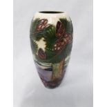 Moorcroft "Furzey" vase in white blue and buff glazed