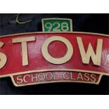 Three railway style signs: "Stowe" , "Tornado" and 60163.