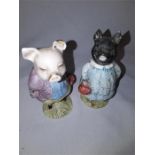 A quantity of pig figures including Beswick pigling bland (damaged ) Beswick pig wig