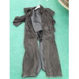 A Vintage black trench drovers coat.