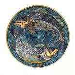 Poole Pottery Studio one off design by Tony Morris fish dish code ref G25, 16" (41cms)