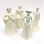 Poole Pottery elegance figurines in white earthenware designed by John Bromley, Katherine,