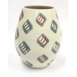 Poole Pottery freeform shape 716 GGP pattern (ravioli) vase 8.5" (21cms) high.