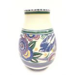 Carter Stabler Adams Poole Pottery shape 337 HE pattern blue bird vase 9.75" (25cms) by Ruth