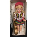 Zingarella (Italy) large plastic doll with blonde hair and weighted blue eyes. Height 70cm.