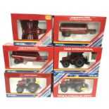 Six ERTL agricultural models: No.698 Case International Battery Operated Tractor; 2 x No.659 Case