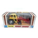 Britains No.9572 Massey Ferguson Tractor with Front Loader in red, yellow and white with driver