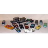 13 x Corgi cars including 211M Golden Hawke, together with 3 x Corgi Classics. Overall F-G,