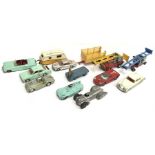 Selection of Corgi and Dinky models, includes post-war Dinky Auto-Union Racing Car. Playworn-F,