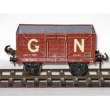 BASSETT-LOWKE Tinplate Gauge 1 Great Northern Railway Tinplate Brown 15T 6 Plank with closed