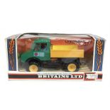 Britains No.9569 Unimog Tractor Lorry, in green and yellow with driver. Appears E in VG corn