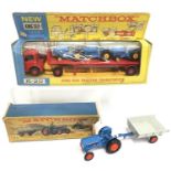 Lesney Matchbox King Size K-20 Tractor Transporter comprising Ford D Series Articulated Tractor