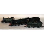 3 X TRIANG/HORNBY GWR Green Locomotives - R759N 4-6-0 'Albert Hall (missing Nameplates and chip to