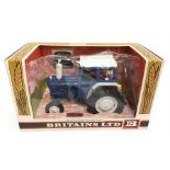 Britains No.9524 Ford Tractor 6600, in blue and white with driver. Appears E in VG/E corn window box