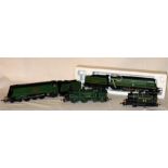 HORNBY and TRIANG 4 x Southern Locomotives - R374 Malachite Green unrebuilt Battle of Britain 4-6-
