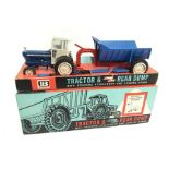 Britains No.9630 Tractor and Shawnee Poole Rear Dumper, in blue, grey and red with steering