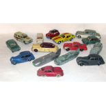 15 x Dinky Toys models, mostly late 1940/ early 1950's. Overall F-F+ unboxed.