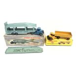 Two Dinky Toys models: 982 Pullmore Car Transporter, G+ with F/P ramp in F/P box with splits to