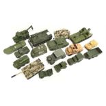 Quantity of Corgi and Dinky military models, includes Dinky 661 Recovery Tractor and Corgi 359