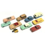 Selection of Dinky and Corgi cars, includes Dinky 131 Cadillac Eldorado, 132 Packard and Corgi 214