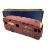 Dinky Toys 981 British Railways Horse Box, in maroon with red Supertoy hubs. G+ with E decals in F