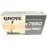 NZG (Germany) Grove GMK 7550 All Terrain Hydraulic Crane, 1/50 scale heavy diecast set. Appears M