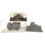 Three diecast military models: Solido (France) Combat Car M20; Old Cars (Italy) Military