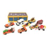 Eight Corgi models, mostly Corgi Juniors, includes Popeye Paddle Wagon. Together with a Corgi