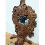 A tree burr styled as a mirror.