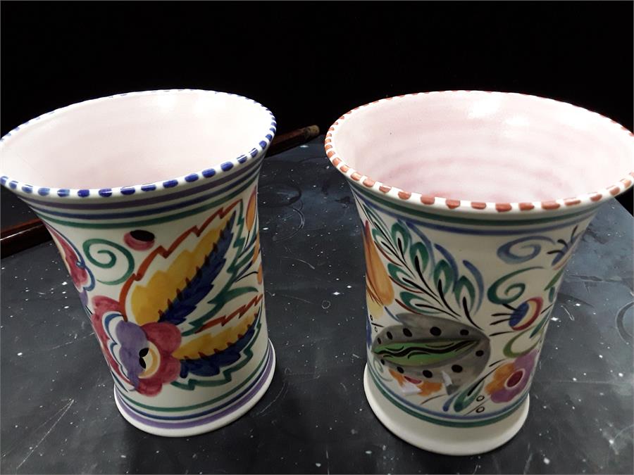 two Traditional Poole pottery.vases