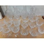 A quantity of glassware, including grape and vine champagne glasses, decanter etc. together with