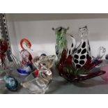 A quantity of mixed decorative glass.free form and animals