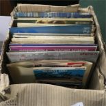 A box of records.