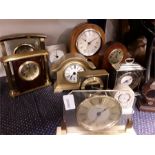 A collection of various clocks.