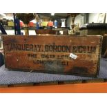 A vintage wooden crate for Tanqueray, Gordon & Co Ltd.