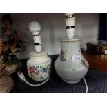 Two Poole pottery lamps.